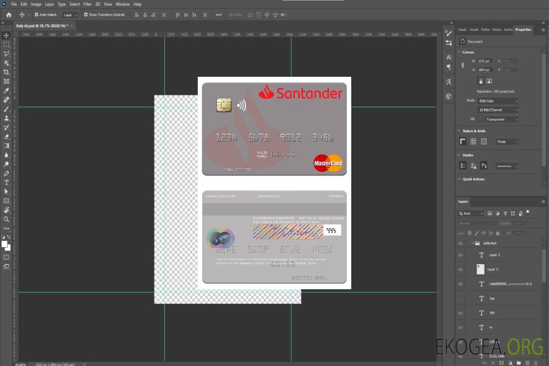 Espagne Banco Santander mastercard template Espagne Banco Santander mastercard template